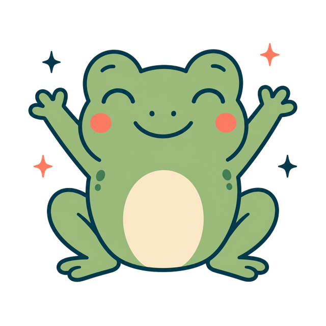 Cheering frog